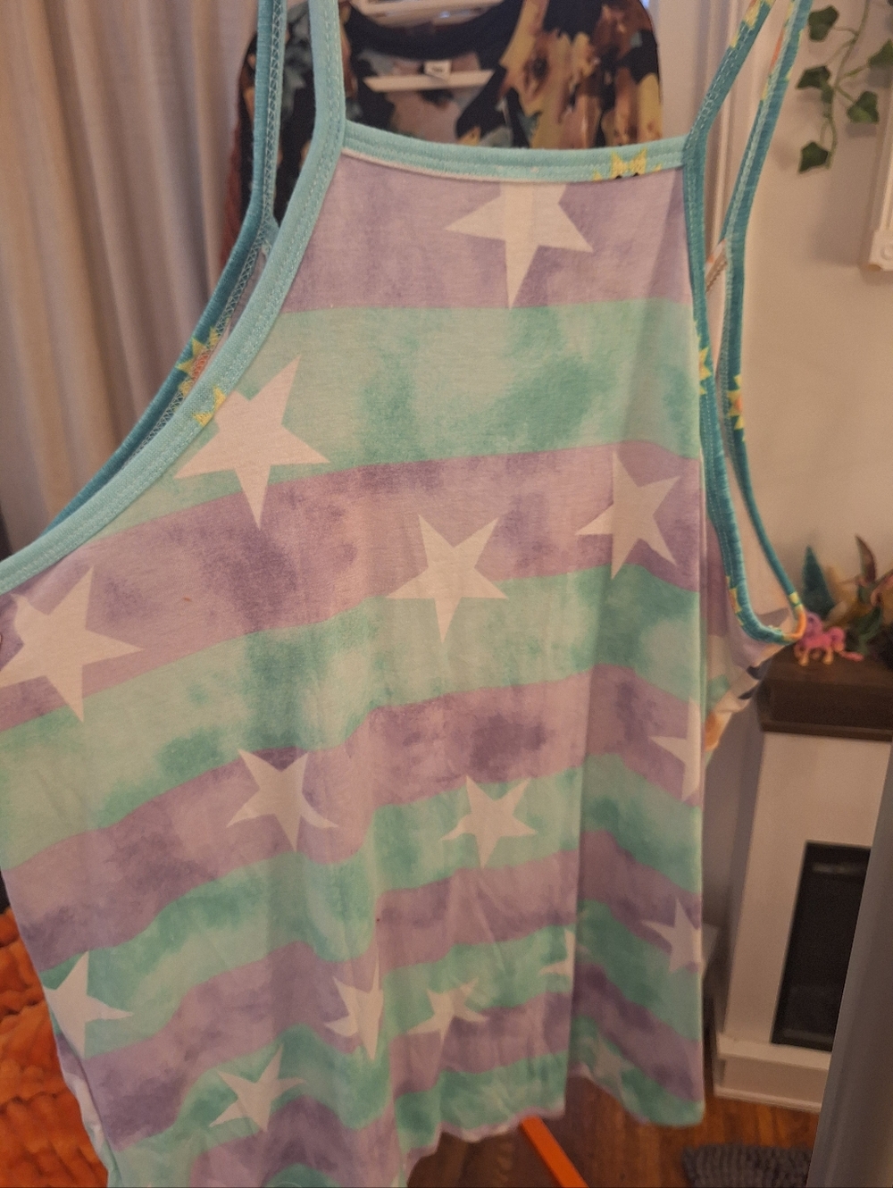 Colorful Spaghetti Strap Tank Top - Picture 2 of 7